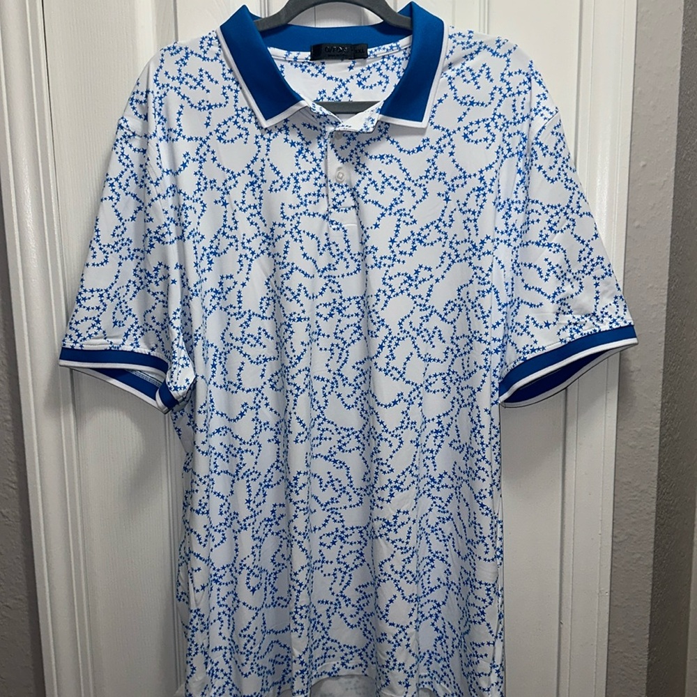 G/FORE Polo Shirt Mens XXL Golf Star Dust Tech Racer Banded Sleeve NWOT $120